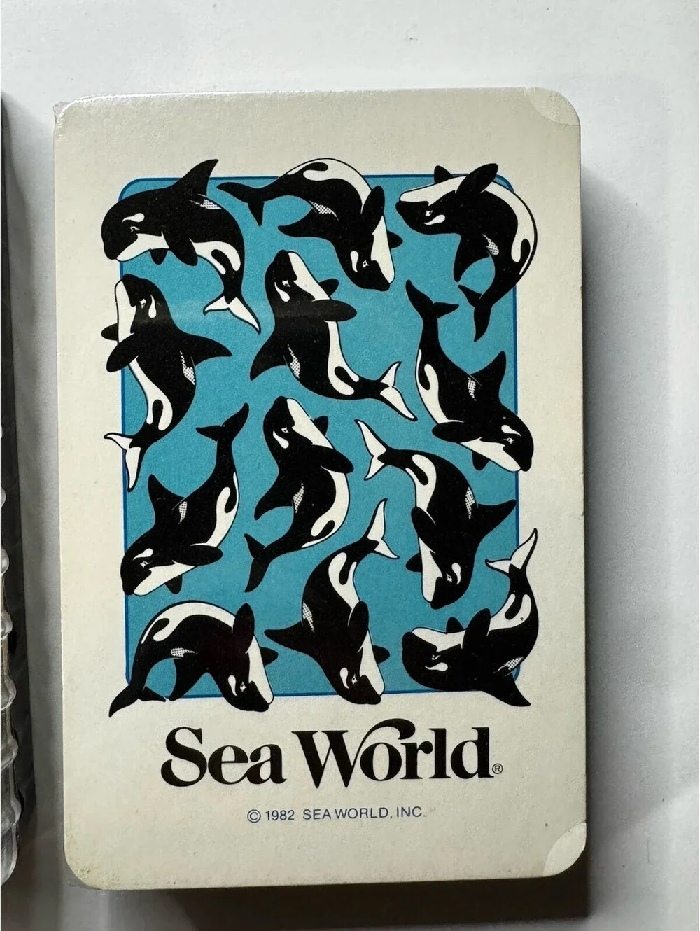 Vintage SEA WORLD Souvenir Playing Cards w/ Case 1982 Hong Kong SHAMU Sealed